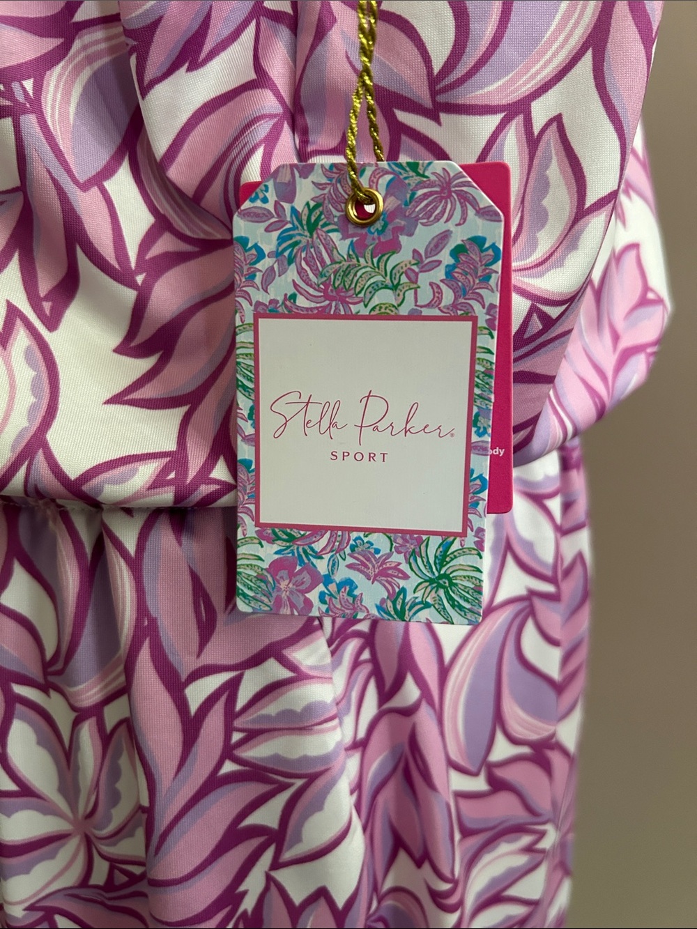 Stella Parker Sport Sleeveless Lilac/Pink Floral Polo Dress. NWT. Size M - Picture 7 of 11